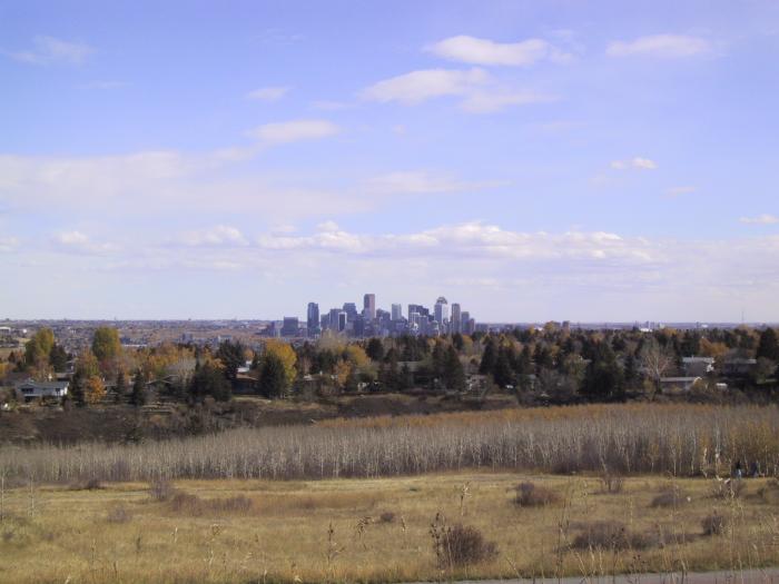 View towards Calgary's downtown