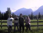 Zamon, Joanne, me and Lena on our way back - stopping in front of some awesome glacier.