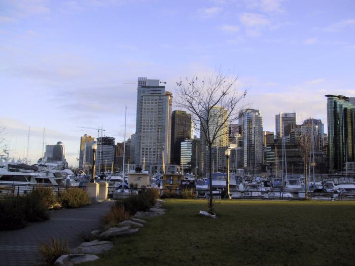 Vancouver's skyline as seen from the Waterfront near the Westin Bayshore